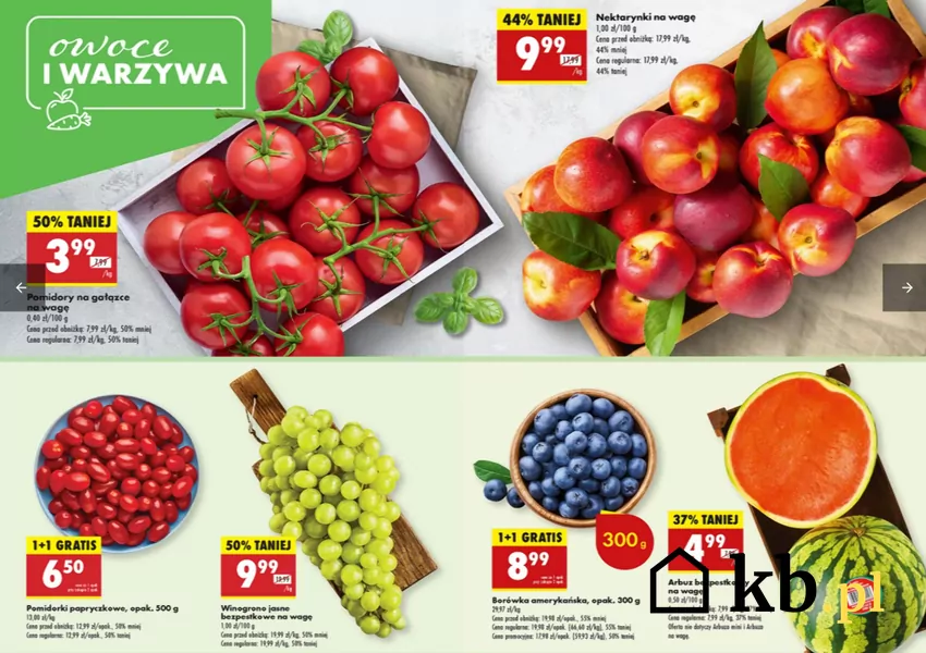 Obniżki cen warzyw i owoców nawet o 50% Biedronka - gazetka