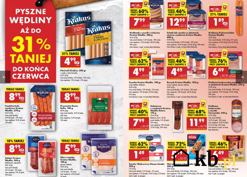 Do końca czerwca mnóstwo wędlin wysokiej jakości aż do 31% taniej Biedronka - gazetka