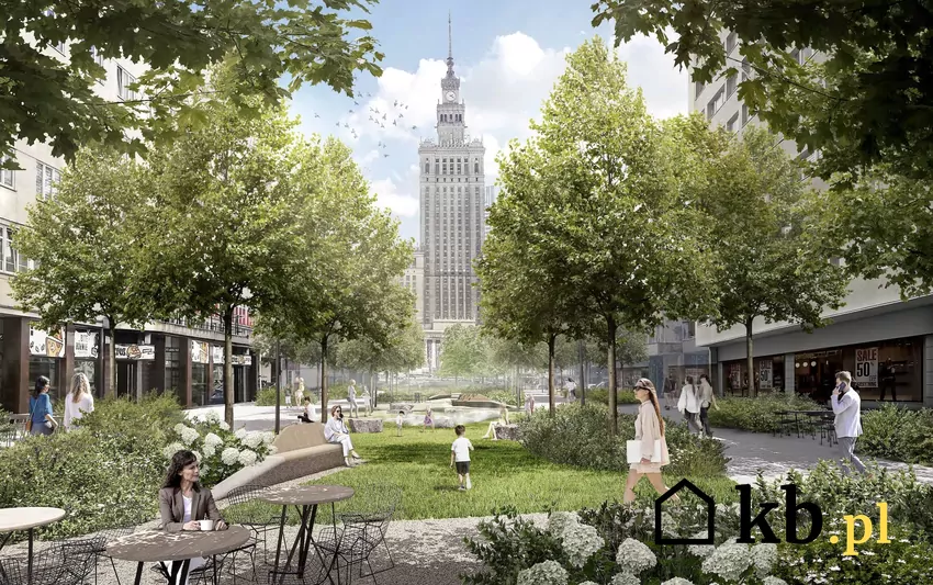 Projekt Nowe Centrum Warszawy zakłada modernizację kluczowych ulic, placów i obiektów wizualizacja, centrum Warszawy po remoncie