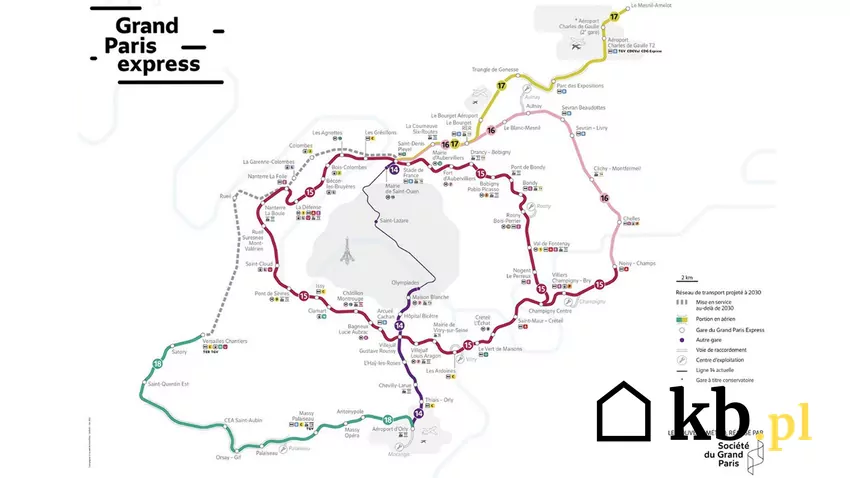 Mapa projektu Grand Paris Express Mapa projektu Grand Paris Express