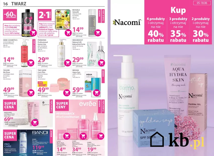 W najnowszej gazetce ciekawe produkty do pielęgnacji twarzy w niższej cenie Hebe - gazetka