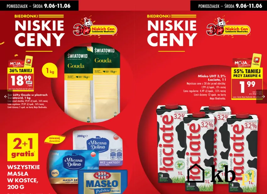 Na promocji w Biedronce m.in. mleko, ser i masło Gazetka Biedronki