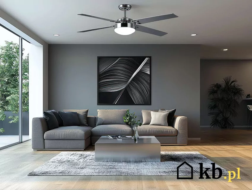 Widok na nowoczesny salon z zamaskowanym systemem grzewczym