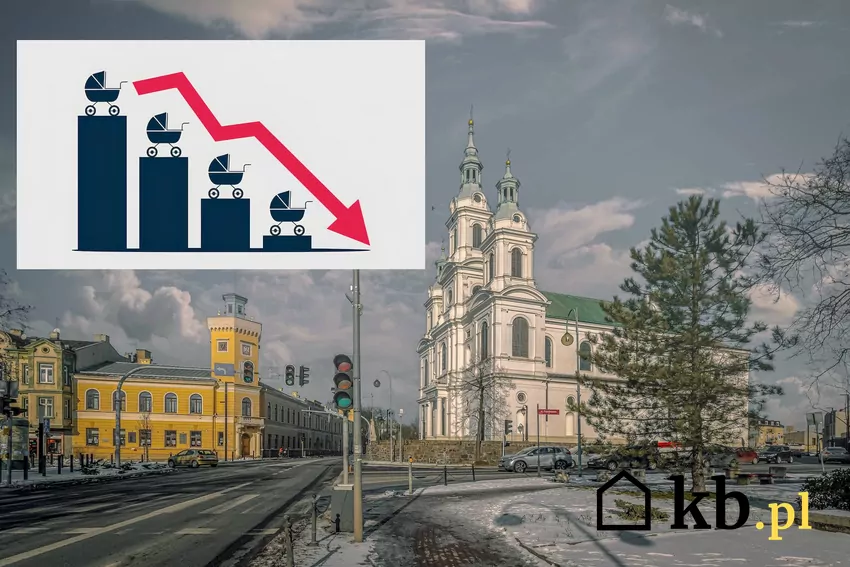 Drastyczny spadek liczby urodzeń to poważny problem radomsko, wykres wskazujący na spadek liczby narodzin dzieci