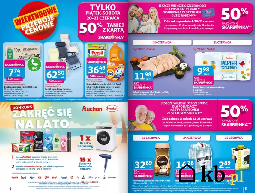 Z kartą Skarbonka w Auchan 50% taniej w dniach 20-21 czerwca Auchan - gazetka