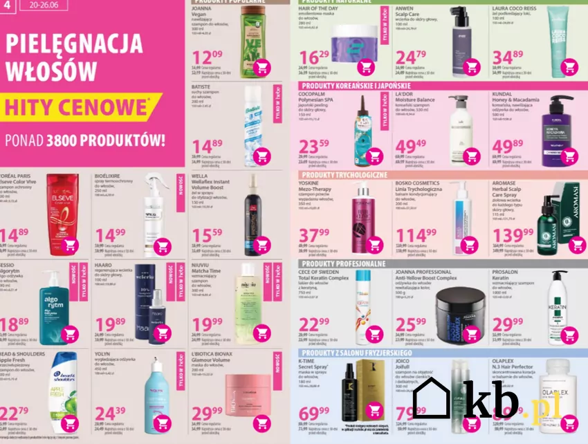 Produkty do pielęgnacji włosów w Hebe w obniżonych cenach Hebe - gazetka