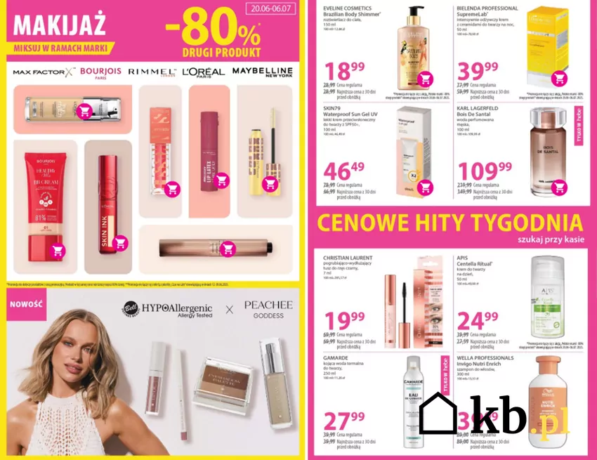 Do -80% na drugi produkt do makijażu w Hebe Hebe - gazetka