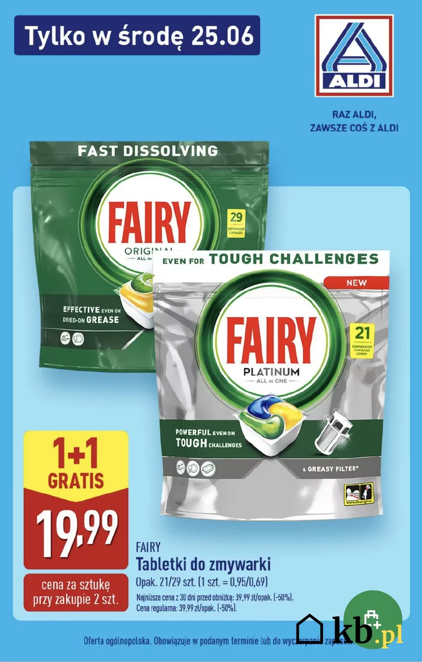 Jedno opakowanie tabletek do zmywarki dostajesz za free! Promocja w Aldi