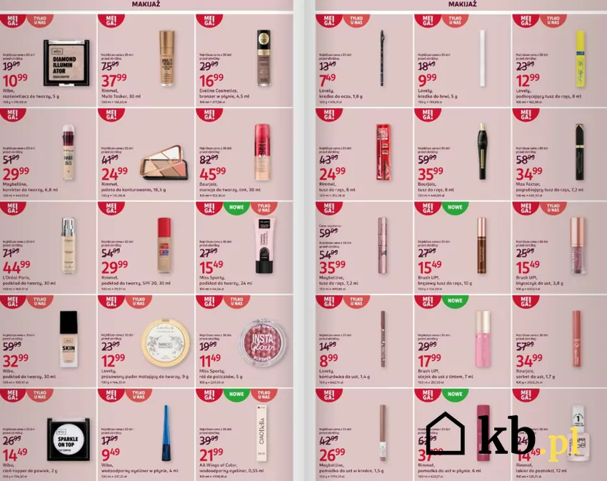 Duże obniżki cen produktów do makijażu Rossmann - gazetka