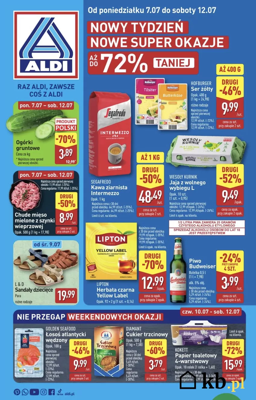 Drugie opakowanie kawy ziarnistej 50% taniej Promocje w Aldi