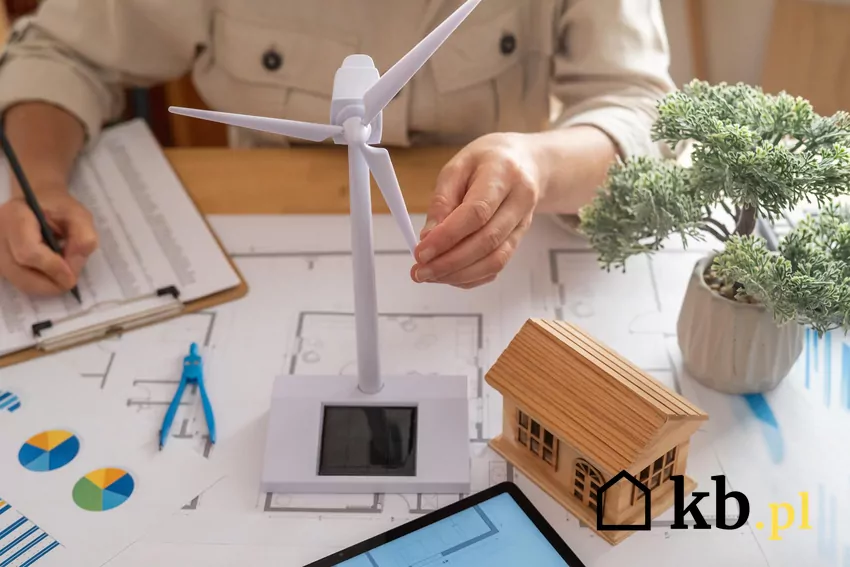 Dofinansowane w ramach programu urządzenia muszą być fabrycznie nowe i wyprodukowane nie wcześniej niż 24 miesiące przed montażem Makieta domu i elektrowni wiatrowej