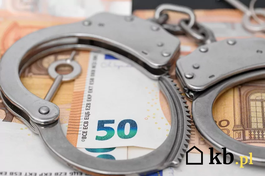 Nielegalna studnia bez wymaganego pozwolenia wodnoprawnego może skończyć się grzywną do 7,5 tys. zł, a nawet aresztem – inspektorzy kontrolują bez wcześniejszego uprzedzenia. kajdanki leżące na pieniądzach