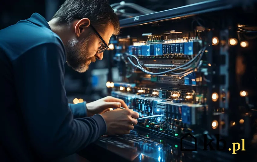 Mężczyzna pracujący przy elektronice