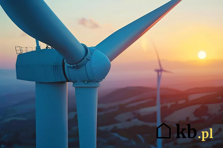 Turbiny wiatrowe to symbole nowoczesnej energetyki i produkcji czystej energii. turbina wiatrowa