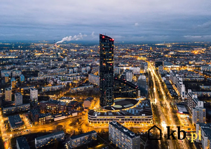panorama Wrocławia nocą