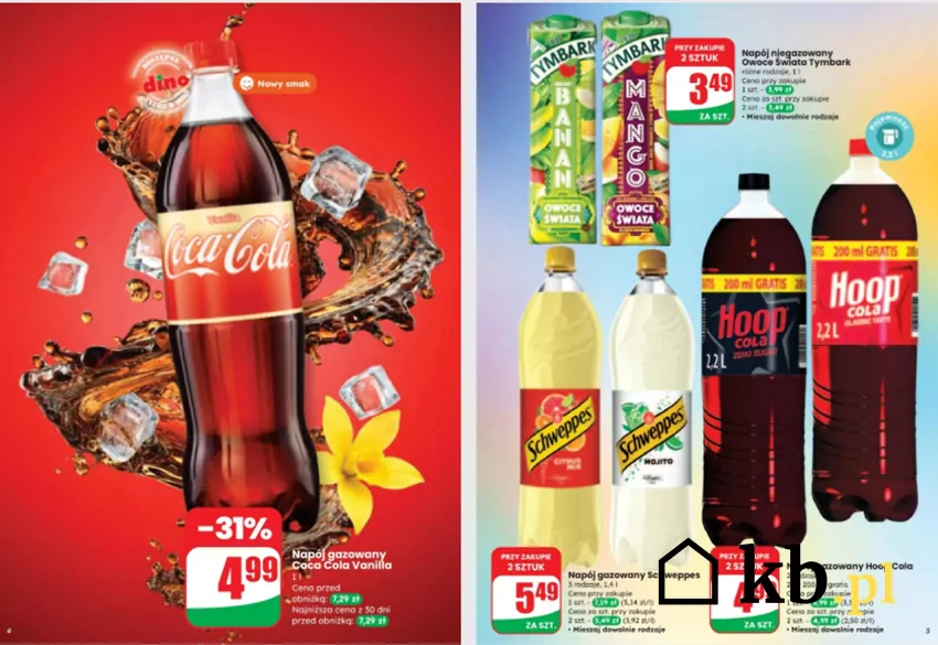 Popularne napoje w świetnej cenie - do 2 września Dino - gazetka