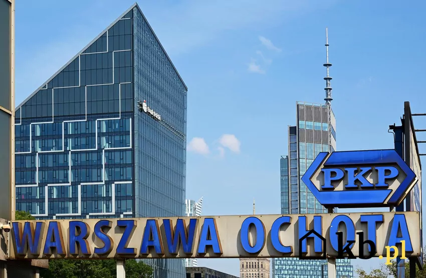 Widok na wieżowce na Ochocie
