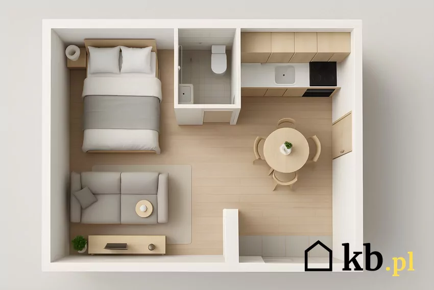mikrokawalerka, plan 3D