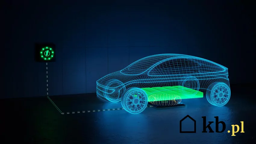 Degradacja baterii to naturalny proces ale przyspieszają go czynniki takie jak ekstremalne temperatury, głębokie rozładowania czy uszkodzenia mechaniczne po kolizji Schemat auta podłączonego do ładowania