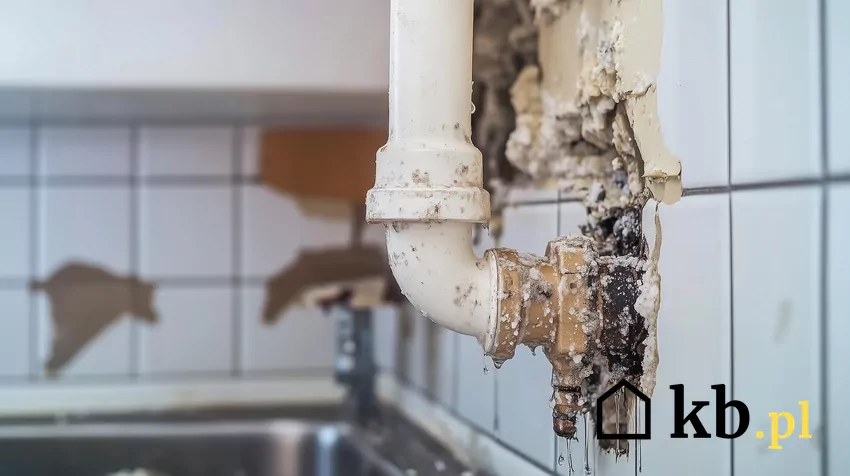 Uszkodzone rury wymagają natychmiastowej wymiany uszkodzona rura w łazience