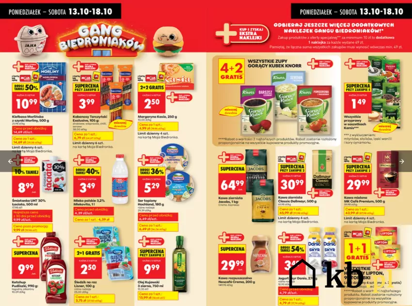 W promocji m.in. kultowe kawy - do 18.10 Biedronka - gazetka