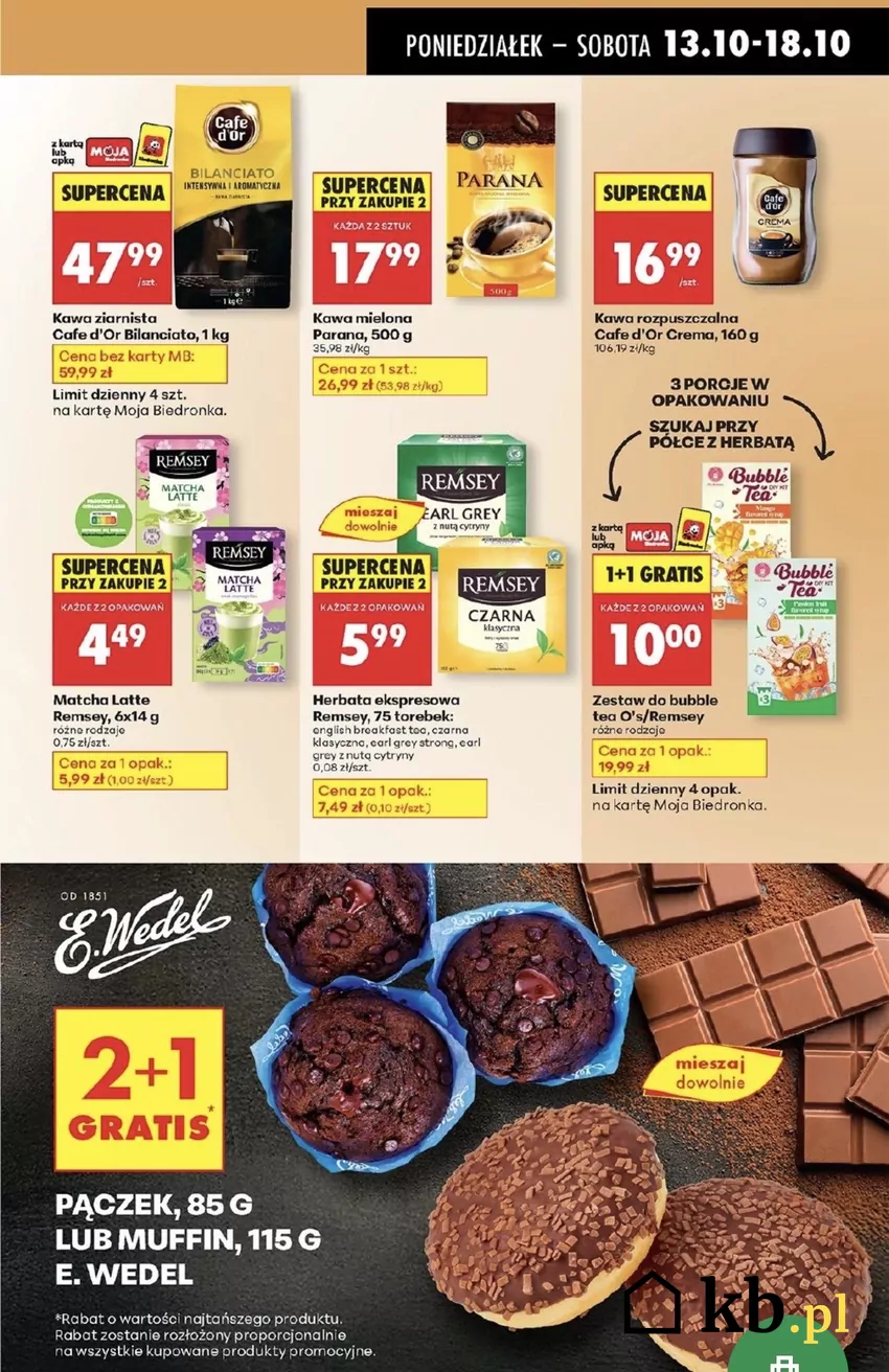 Oprócz kaw, niższe ceny mają też herbaty Promocje w Biedronce