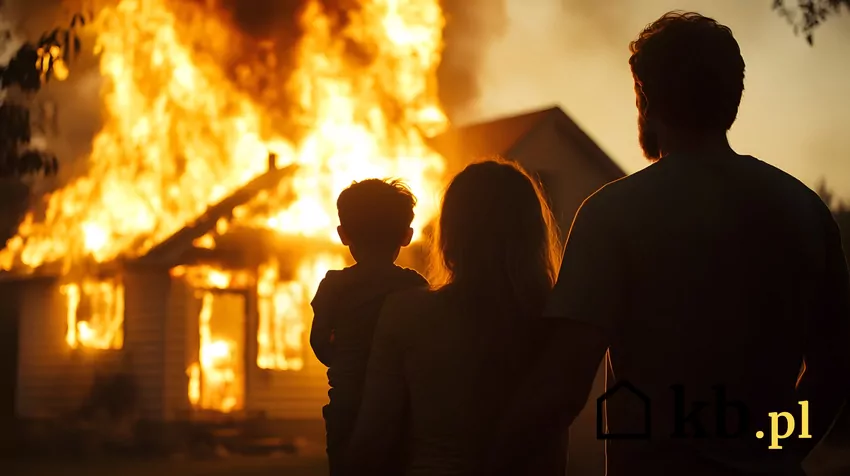 Po pożarze dom Marty i Macieja nadawał się jedynie do wyburzenia rodzina patrzy na płonący dom