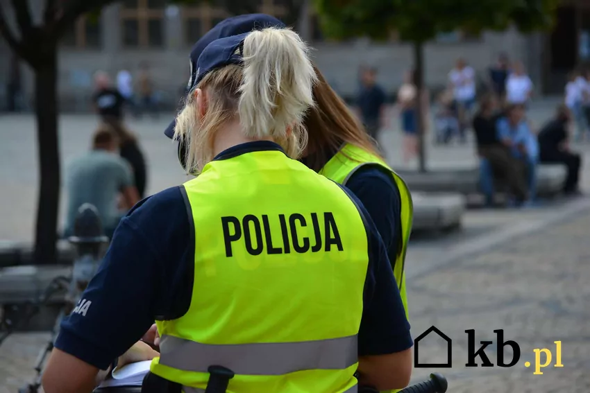 Dwie policjantki wypisujące mandat