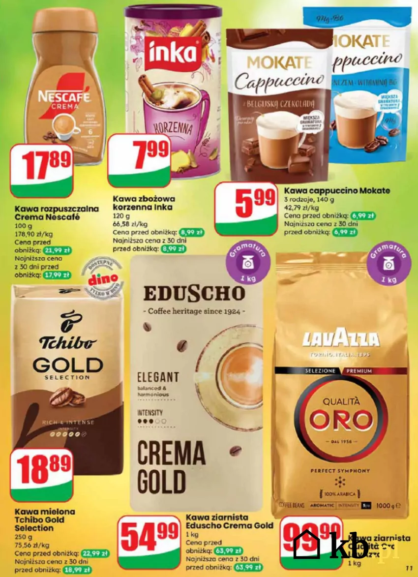 Kultowe produkty w Dino - duża obniżka cen ulubionych kaw Dino - gazetka