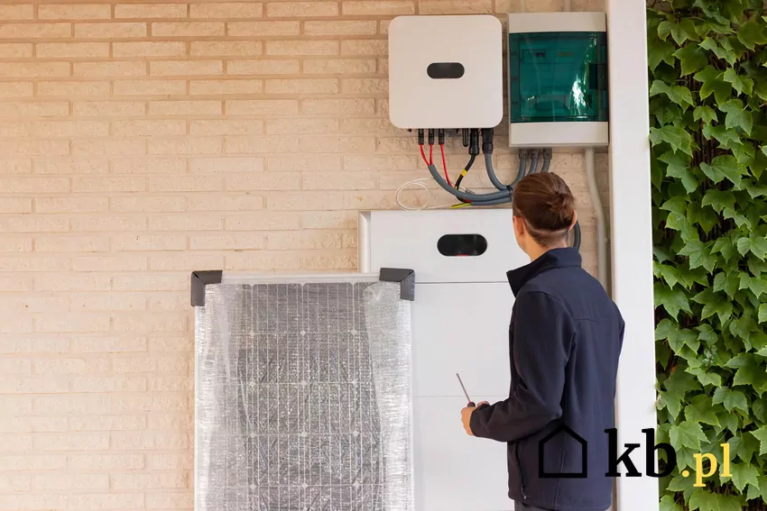 osoba ustawiająca system fotowoltaiczny w domu