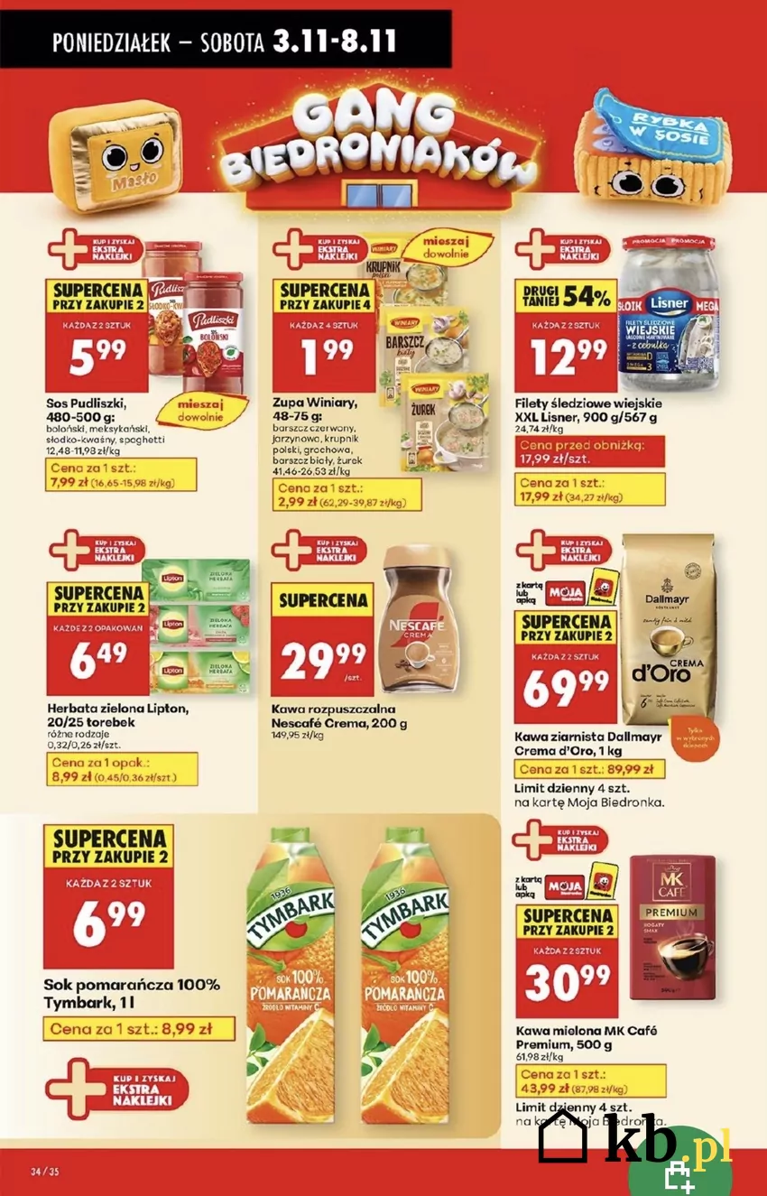 Do soboty kupisz także kawę mieloną i rozpuszczalną w super cenach Promocje w Biedronce