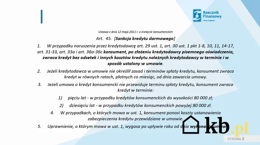 Rzecznik Finasowy ma swoją opinię w zakresie SKD Przepis prawny art. 45 kodeksu cywilnego