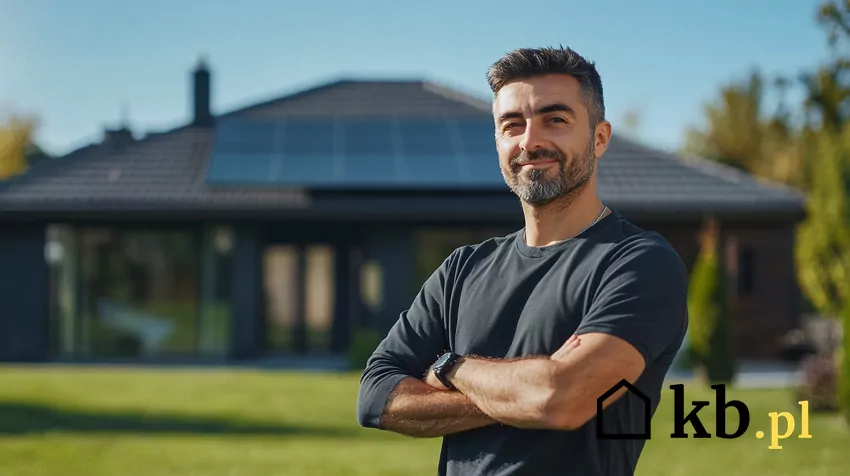 Nie każda instalacja fotowoltaiczna przynosi takie same korzyści finansowe mężczyzna przed domem z instalacją fotowoltaiczną