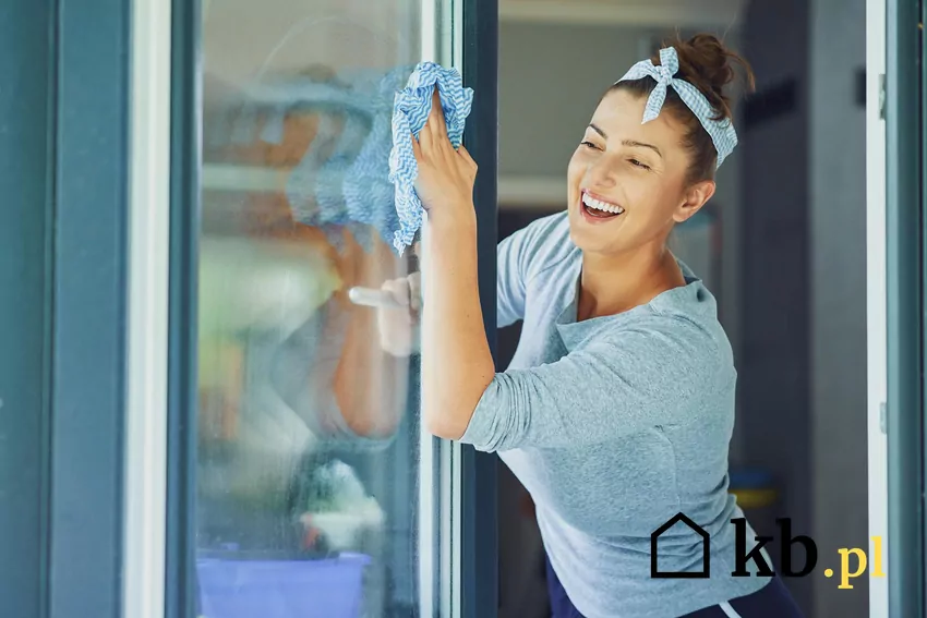 Istnieje wiele sposobów na czyste okna - również tych ekologicznych Kobieta myje szyby