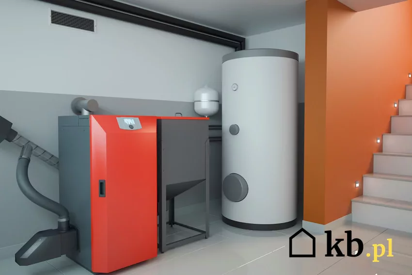 piec na pellet w kotłowni