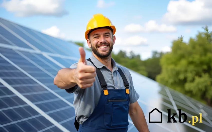 Przemysław sam instalował fotowoltaikę, dzięki czemu zaoszczędził mnóstwo pieniędzy zadowolony mężczyzna, panele fotowoltaiczne