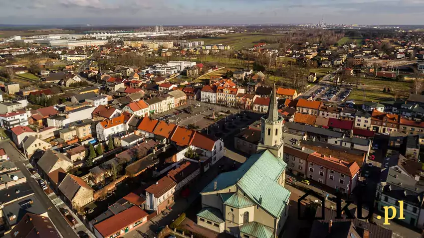 Panorama miasta Bieruń w Polsce.