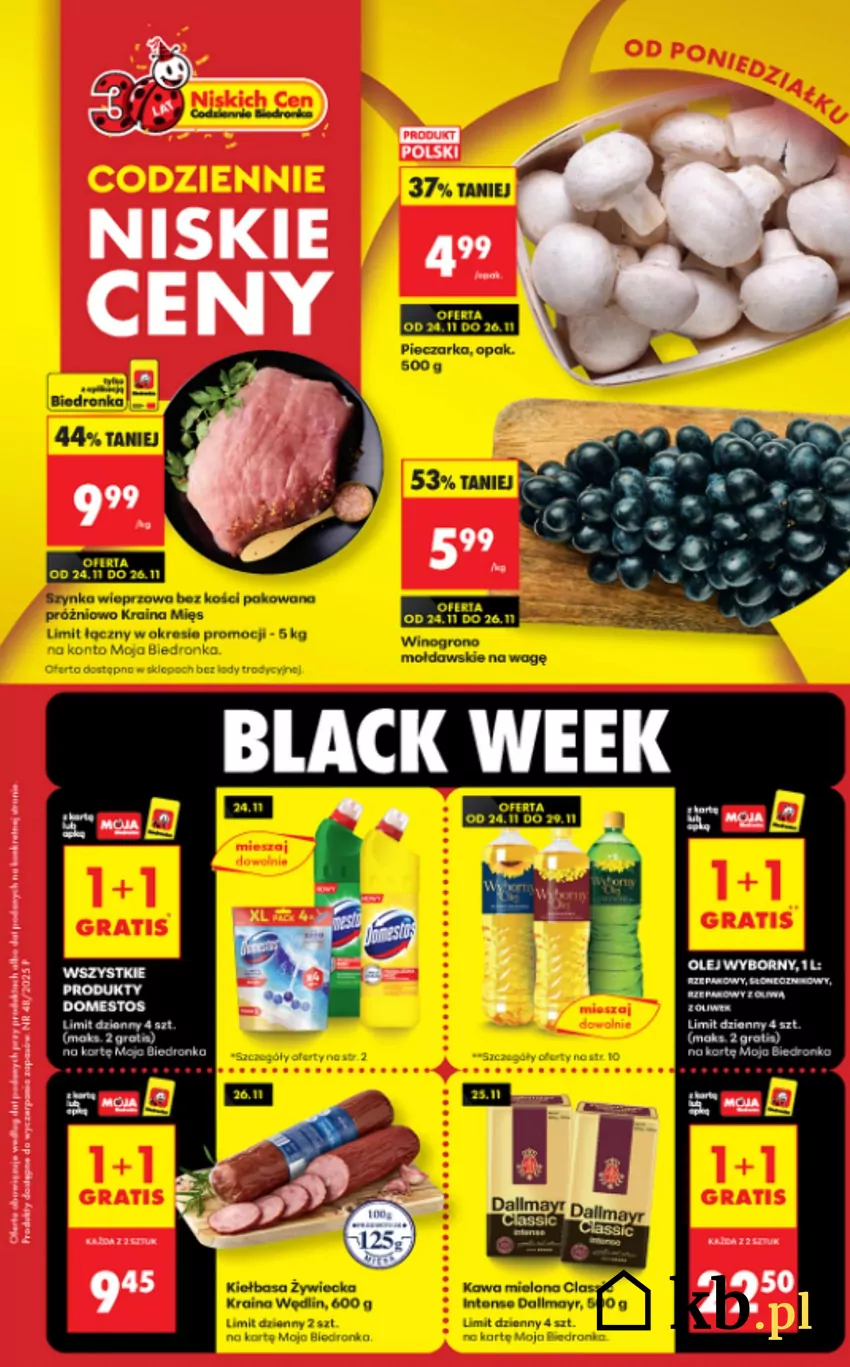 W promocji m.in. kultowa kawa z okazji Black Week Biedronka - gazetka