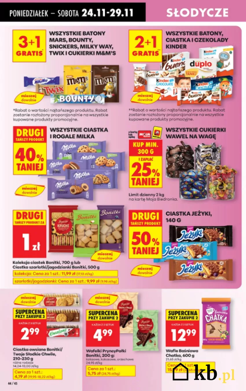 Ulubione słodycze Polaków - promocja do 29.11 Biedronka - gazetka