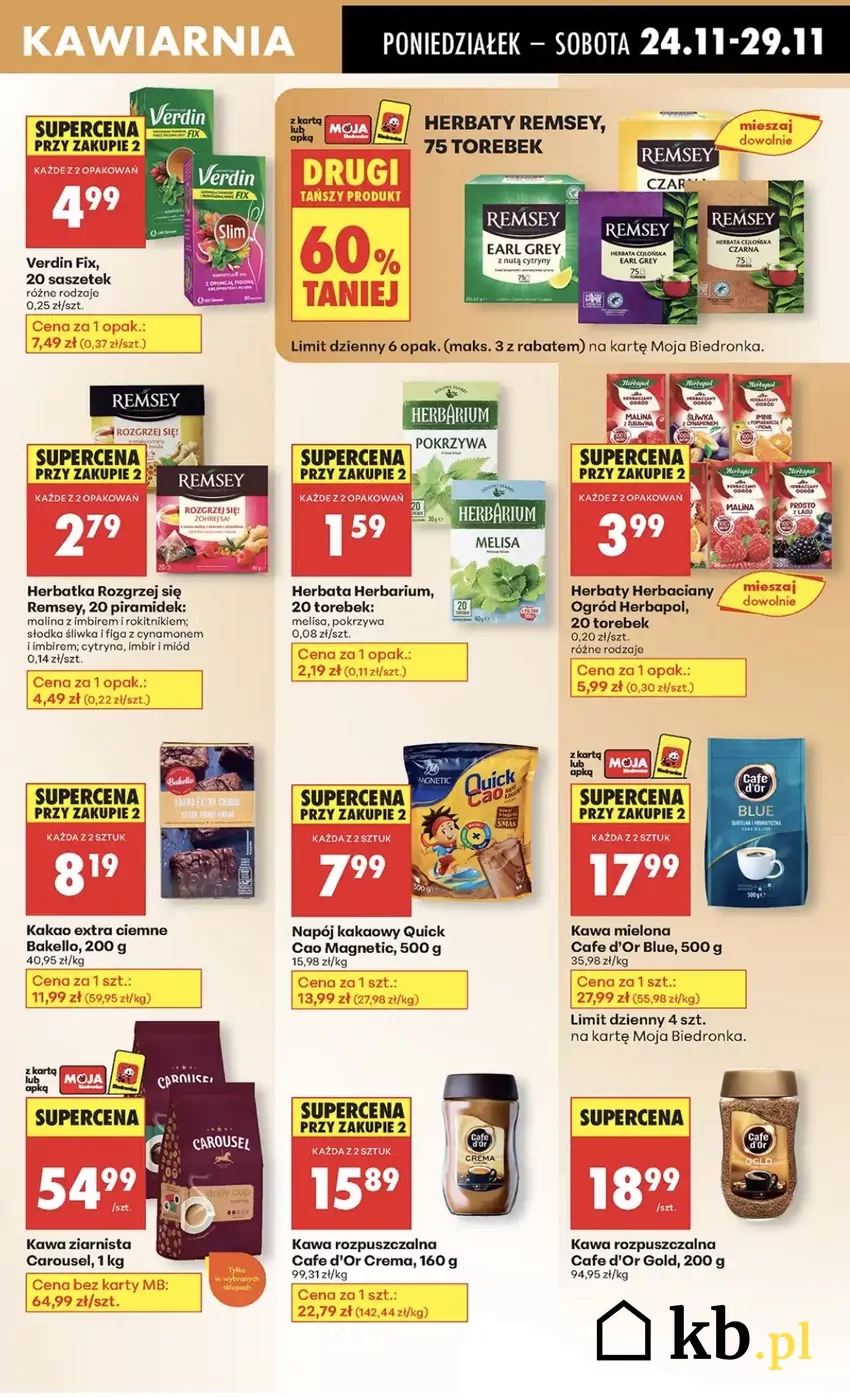 Od poniedziałku do soboty można wyrwać kawy w super niskich cenach Promocje w Biedronce