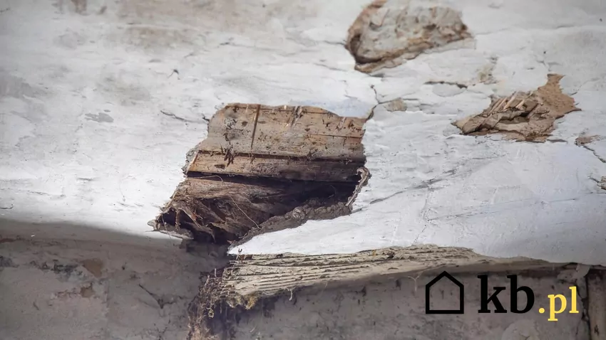 Warto zaznaczyć też, że w wiekowych domach często występują nietypowe posadzki lub nietypowe warstwy stropu Zniszczony strop