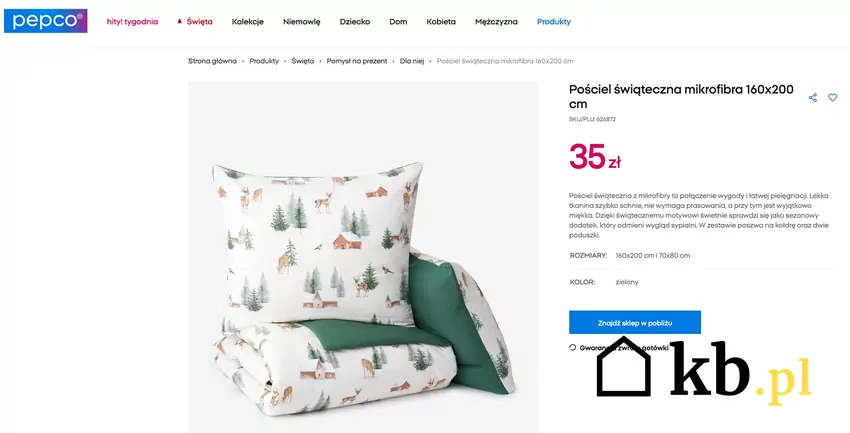 Pościel świąteczna z Pepco