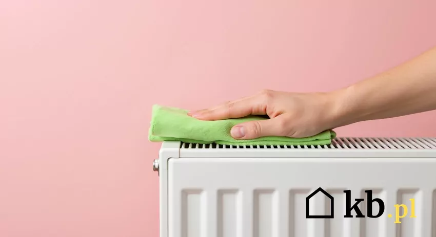 grzejnik i ścierka