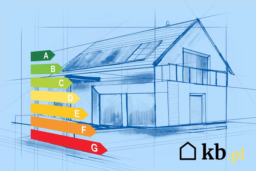 oznaczenia klas energetycznych, szkic domu