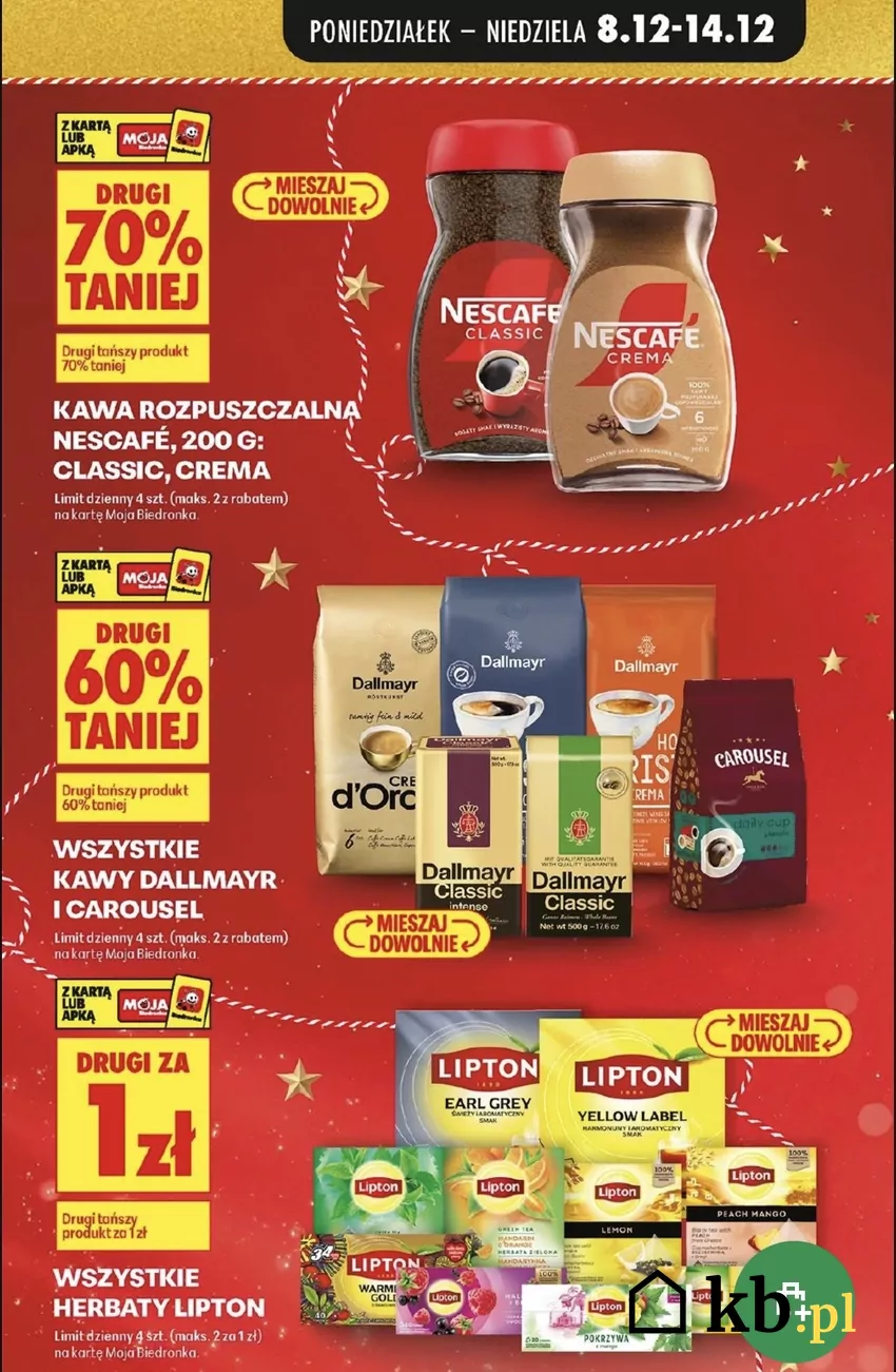 Równolegle w bardzo atrakcyjnej cenie kupisz kawę rozpuszczalną Nescafe Promocje w Biedronce