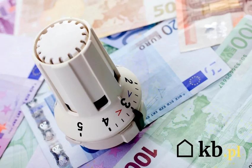 pokrętło grzejnika i pieniądze