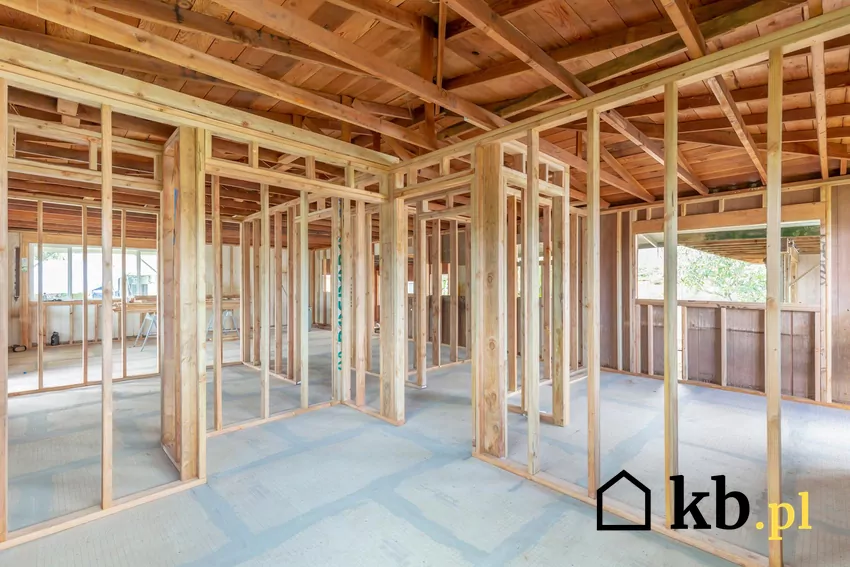 Konstrukcja domu szkieletowego wewnątrz