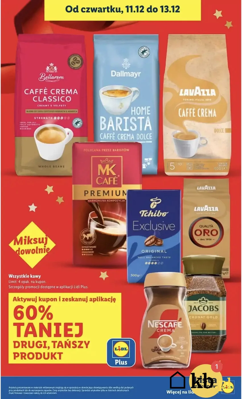Weź maksymalnie 4 opakowania ulubionej kawy, by móc skorzystać z promocji Promocje w Lidlu