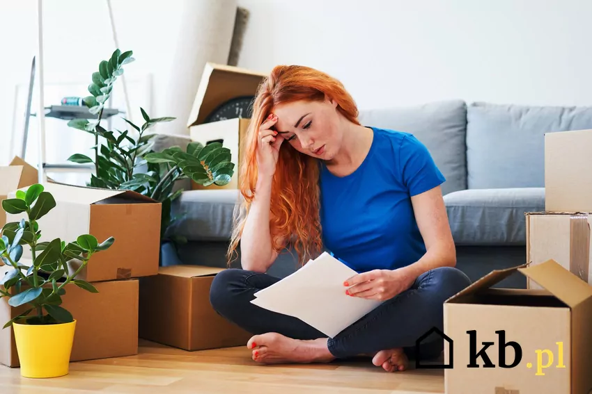 smutna kobieta, przeprowadzka