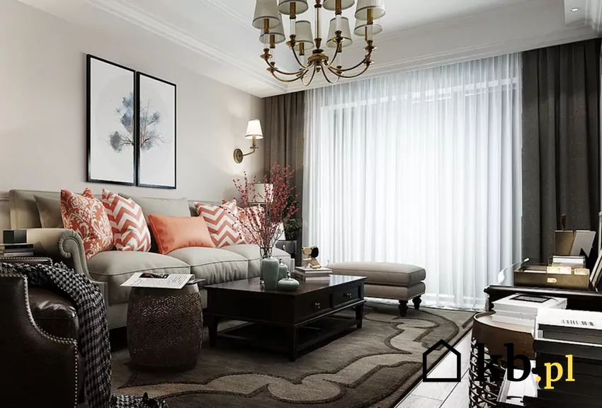 Poduszki, zasłony i dywan tworzą klimat wnętrza tekstylia w salonie